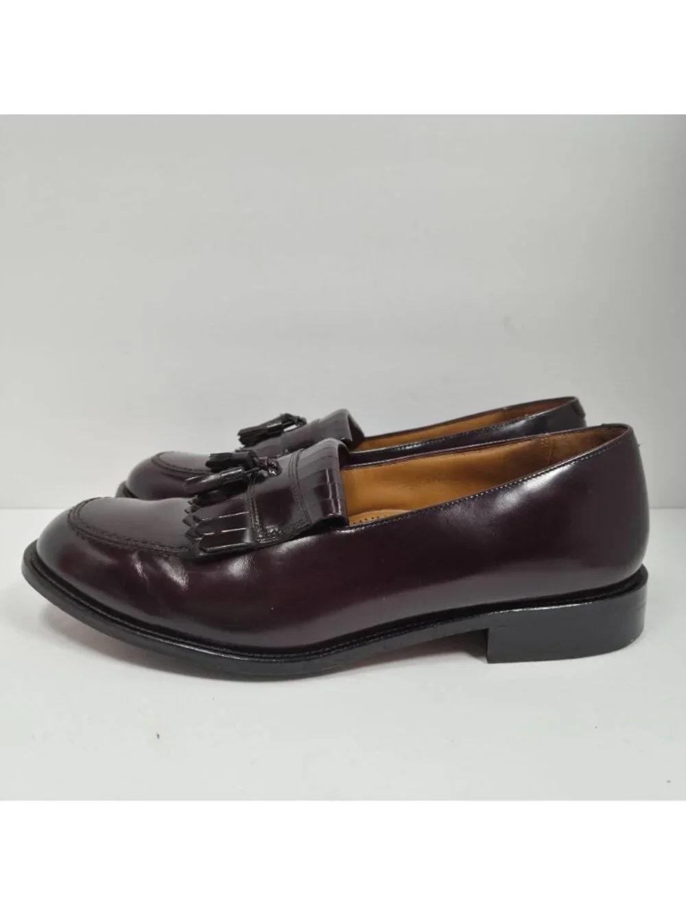 Bostonian Men's Burgundy Leather Tassel Loafers Dress Shoes Size 12W